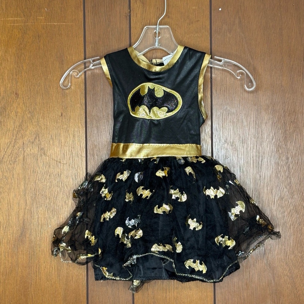 Rubies Batgirl Tutu Dress Girls Small Black‎ Gold Glitter DC Comics Superhero